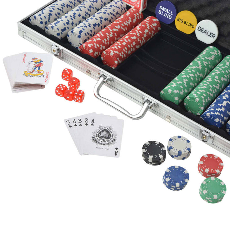 Pokerset med 500 marker aluminium