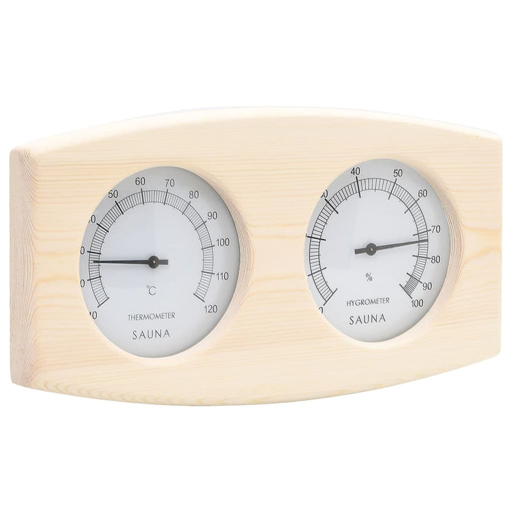 2-i-1 Bastutermometer & hygrometer sandur set massiv furu