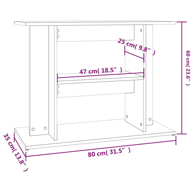 Akvariebänk sonoma-ek 80x35x60 cm konstruerat trä