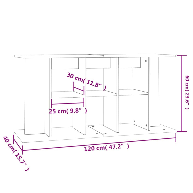 Akvariebänk vit 120x40x60 cm konstruerat trä