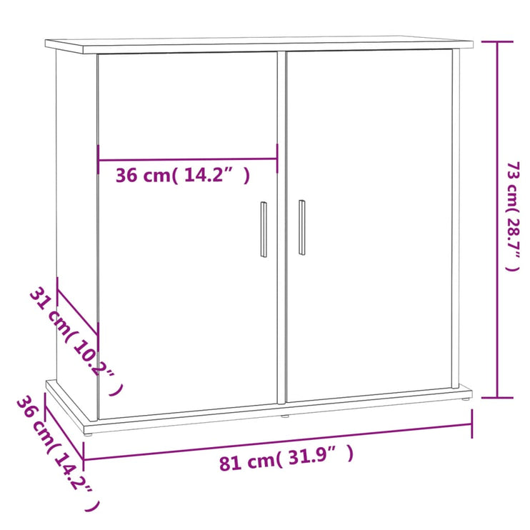 Akvariebänk sonoma-ek 81x36x73 cm konstruerat trä