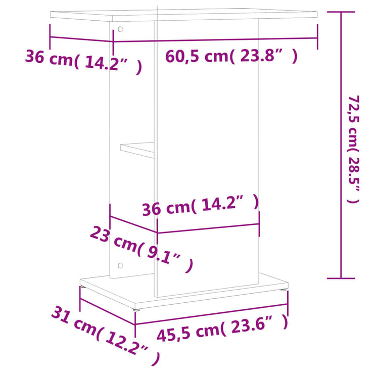 Akvariebänk sonoma-ek 60,5x36x72,5 cm konstruerat trä