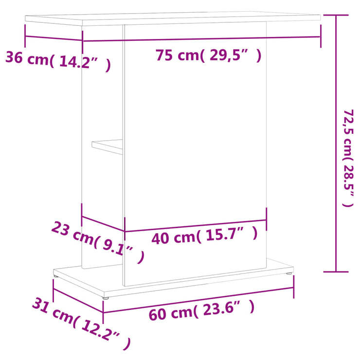 Akvariebänk vit 75x36x72,5 cm konstruerat trä