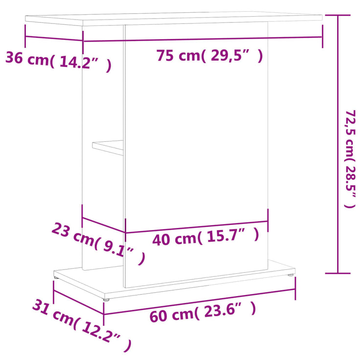 Akvariebänk svart 75x36x72,5 cm konstruerat trä