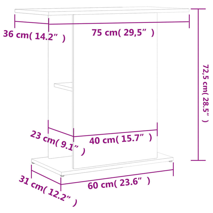 Akvariebänk sonoma-ek 75x36x72,5 cm konstruerat trä