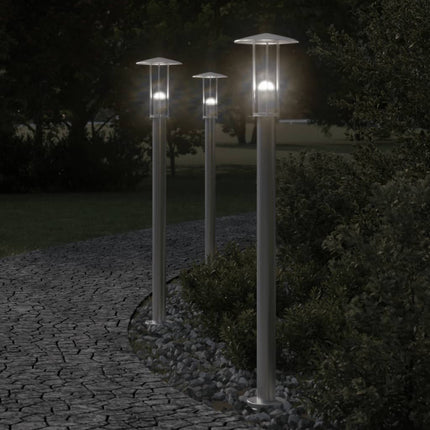 Utomhusgolvlampa silver 100 cm rostfritt stål