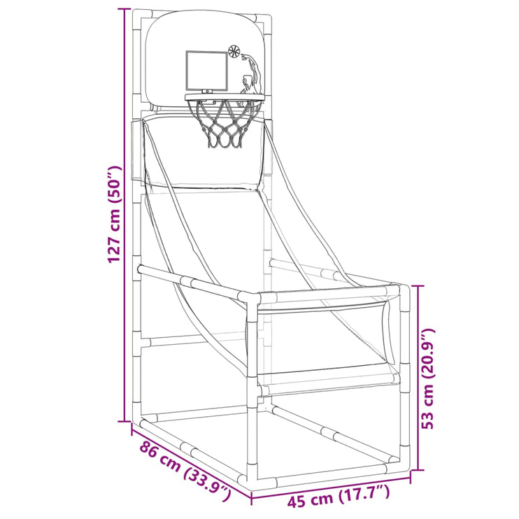 Basketboll arkadspel med boll och pump 45x86x127 cm