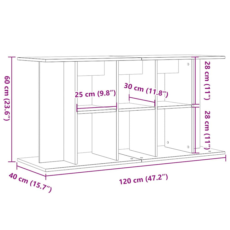 Akvariebänk artisan ek 120x40x60 cm konstruerat trä