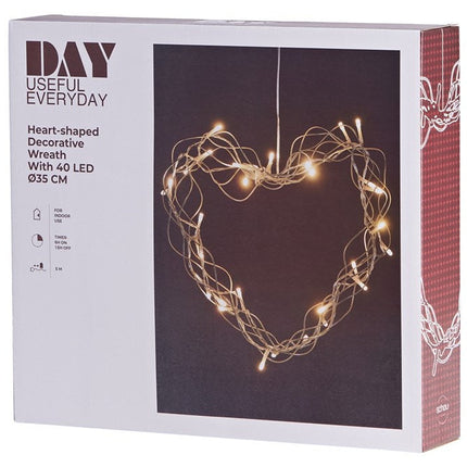 Day Kranssi sydän 40 LED-diodilla Ø35 cm