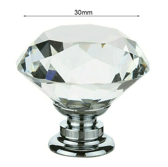 TopDesign Kristallinuppi/vedin hopea 40mm